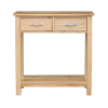 Oak Occasional 2 Drawer Side Table